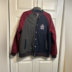 Born Fly Stadium Jacket Mens 2XL Blue Maroon Eagle Varsity Wool Bomber Crest